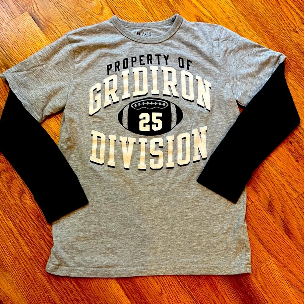 “Gridiron” Flocked Graphic Double Sleeve Tee